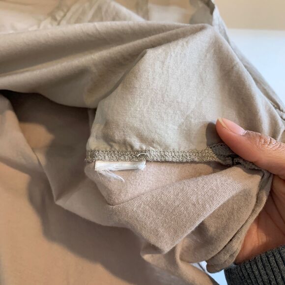 Splendid Shirt Women XL Extra Large Beige Short Sleeve Collar Button Up Top - Picture 8 of 10